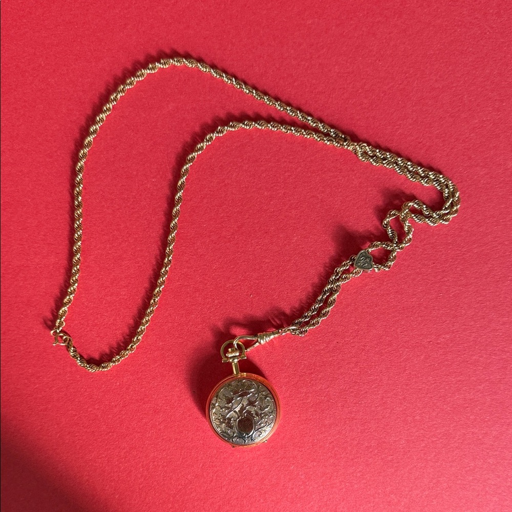 Annex Vintage Gold Pocket Watch Necklace